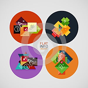 Flat infographic design concept set