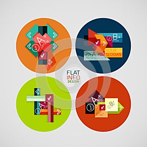 Flat infographic design concept set