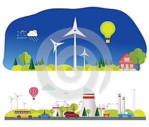 Flat infographic eco plant