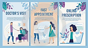 Flat Informational Vertical Medical Banner Set