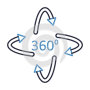 360 Flat inside vector icon which can easily modify or edit