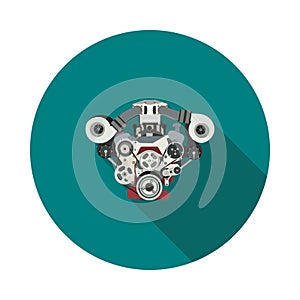 Flat internal combustion engine icon