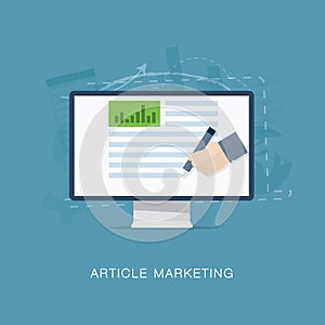 Flat internet article and newsletter marketing il