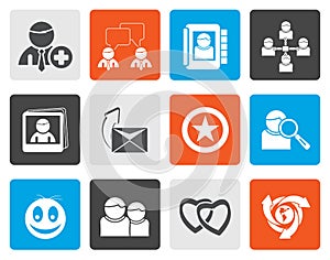 Flat Internet Community and Social Network Icons