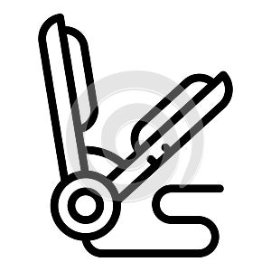 Flat iron curling tool icon outline vector. Haircut ceramic styling device