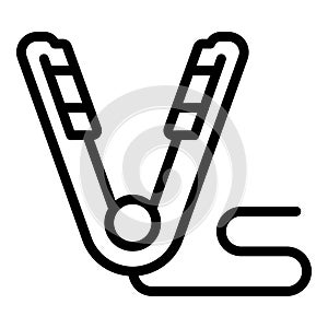 Flat iron icon outline vector. Hair straightener