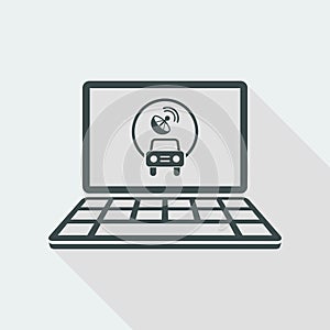 Car satellitar system application - Vector flat icon