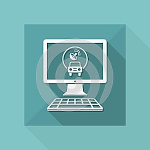 Car satellitar system application - Vector flat icon