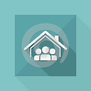 Cohabitation concept - Vector web icon