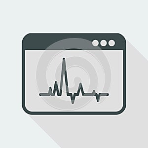 EKG on computer screen - Vector flat icon photo