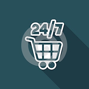 7/24 shopping - Vector web icon