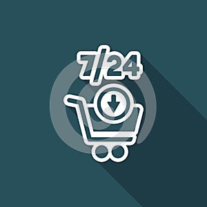 7/24 shopping - Vector web icon