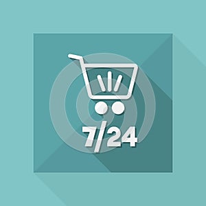 7/24 shopping - Vector web icon