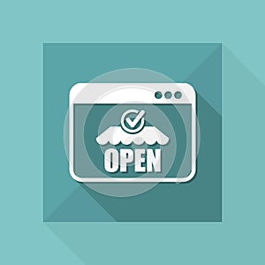 Web store open - Vector flat icon