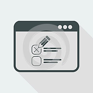 Web test with multiple choice questions - Vector web icon