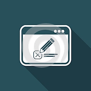 Web test with multiple choice questions - Vector web icon