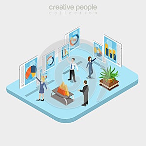 Flat isometric analytic department business vector