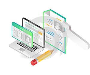 Flat isometric illustration fill data id online photo