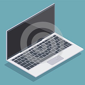 Flat Isometric Laptops. Flat Notebooks. Vector illustration.