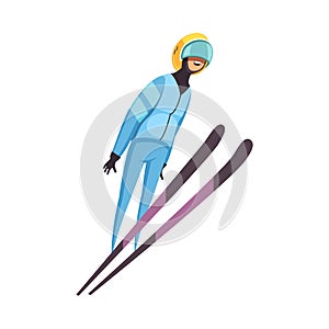 Flat Jumping Skier