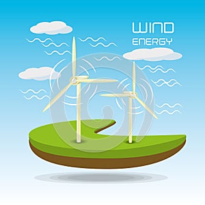 Flat landscape releated with windpower photo