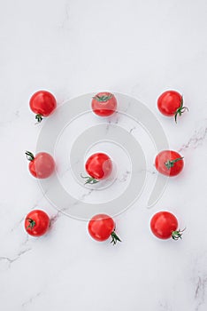 Flat lat top view cherry tomato photo