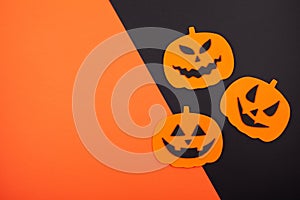 Flat lay of accessory decoration Happy Halloween festival background concept