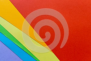 Flat lay of color paper sheets