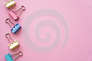 flat lay of colorful pastel fold