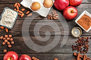 Flat lay composition with ingredients for dough