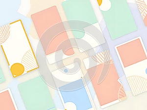 Soft Pastel Geometric Cards Background