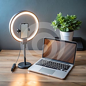 Flat Lay Desk Setup for Product Review photo