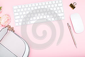 Flat lay for feminine website, blogger, social media