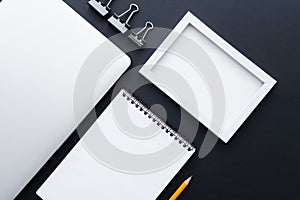 flat lay of fold back clips