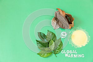 Flat lay global warming concept photo