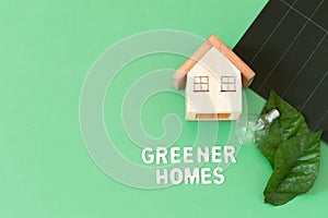 Flat lay greener home concept