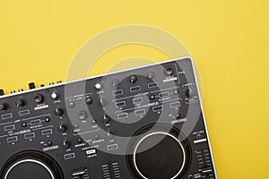 Flat lay of part of mixing board