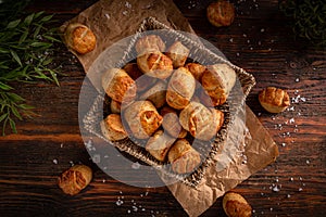 Small bread with pork crackling
