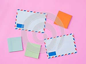 Flat Lay Stationary on Pink background