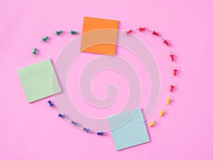 Flat Lay Stationary on Pink background