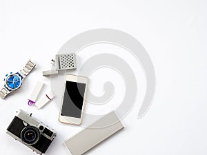 Flat Lay Technology Photo with smart devices props