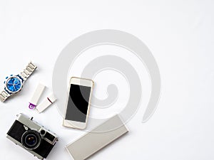 Flat Lay Technology Photo with smart devices props