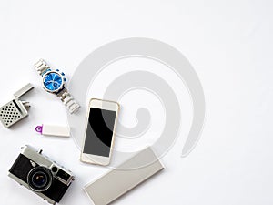 Flat Lay Technology Photo with smart devices props