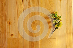 Flat lay of yellow barberry flowers