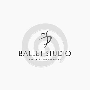 Flat Letter Mark Initial BALLET STUDIO logo design