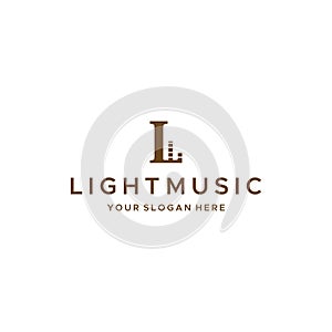 flat letter mark initial L LIGHT MUSIC logo design