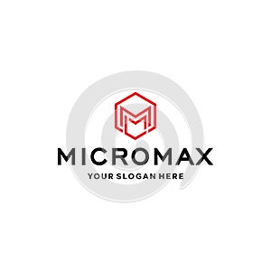 flat letter mark initial M MICROMAX logo design