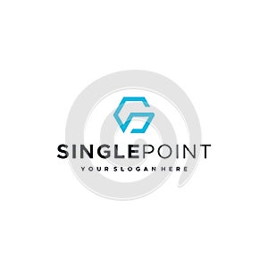 Flat letter mark initial S SINGLEPOINT logo design