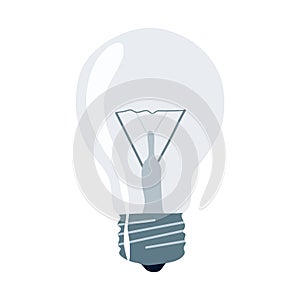 Flat light bulb vector illustration. Idea symbol. Electric lamp, light, inovation, solution, creative thinking, electrictity. photo
