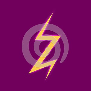 Flat lightning bolt icon. Lighting strike. Vector illustration